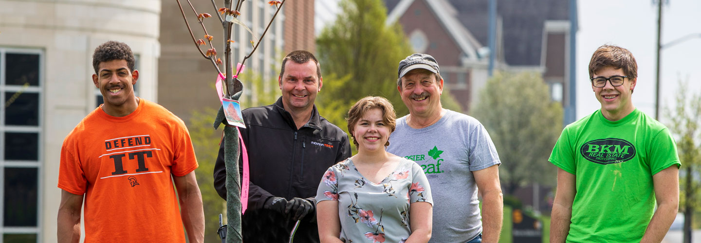 Indiana Tech Staff and Students planting trees