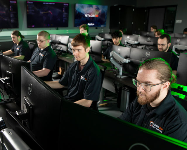 Students in the Cybersecurity Operations Lab